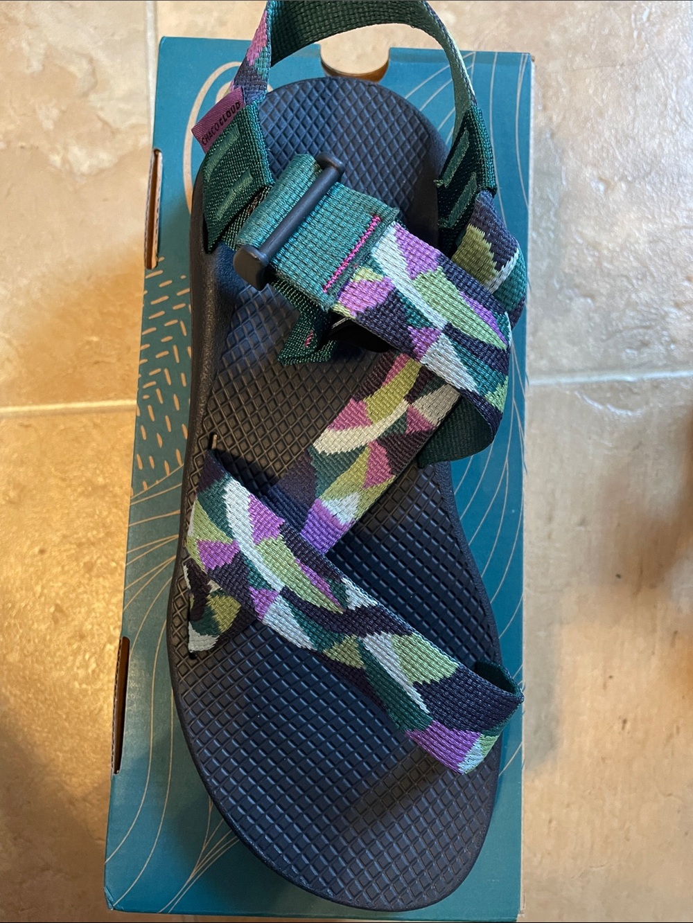 Chaco Women's Strappy Sandals in Teal, Purple & Green - Picture 3 of 6